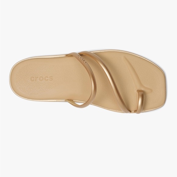 NWT Crocs Miami Toe Loop Women's Sandals - Gold Size 7 - Picture 2 of 10